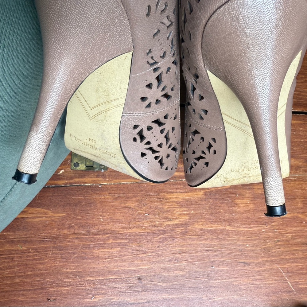 Enzo Angiolini Taupe Cutout Heels - Picture 7 of 7